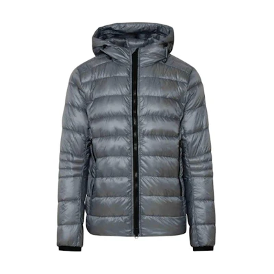 Canada Goose Crofton Silver Lightweight Hooded Puffer Jacket Unisex Black Label. 2227MB-444