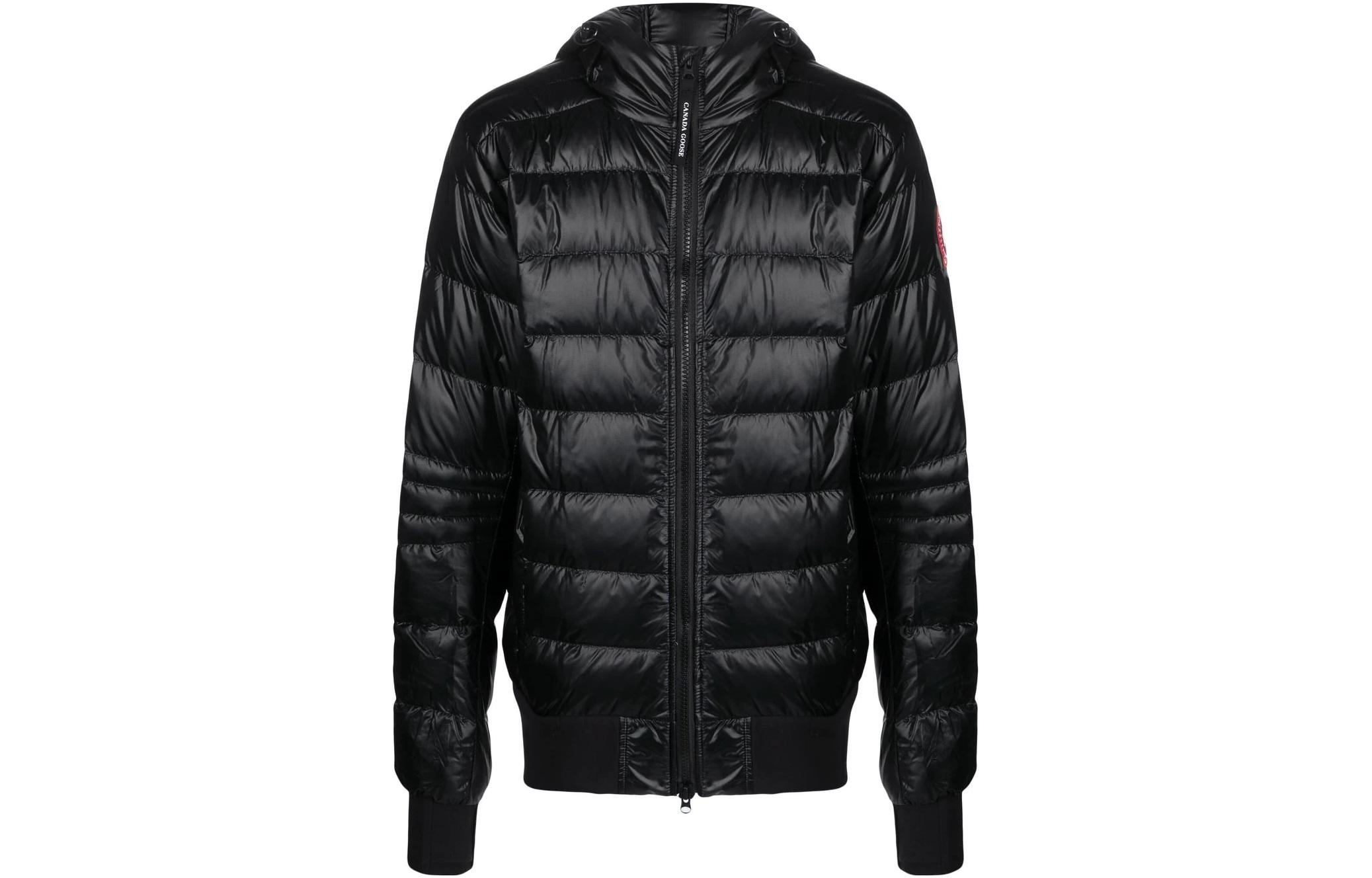 Canada Goose Crofton SS23 Black Lightweight Puffer Jacket Unisex Hooded Logo Zip. 2251M-61