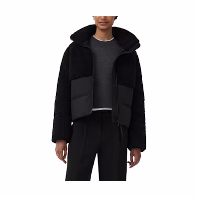 Canada Goose Elora Black Label Short Stand Collar Down Jacket Women Black 2609WB-61