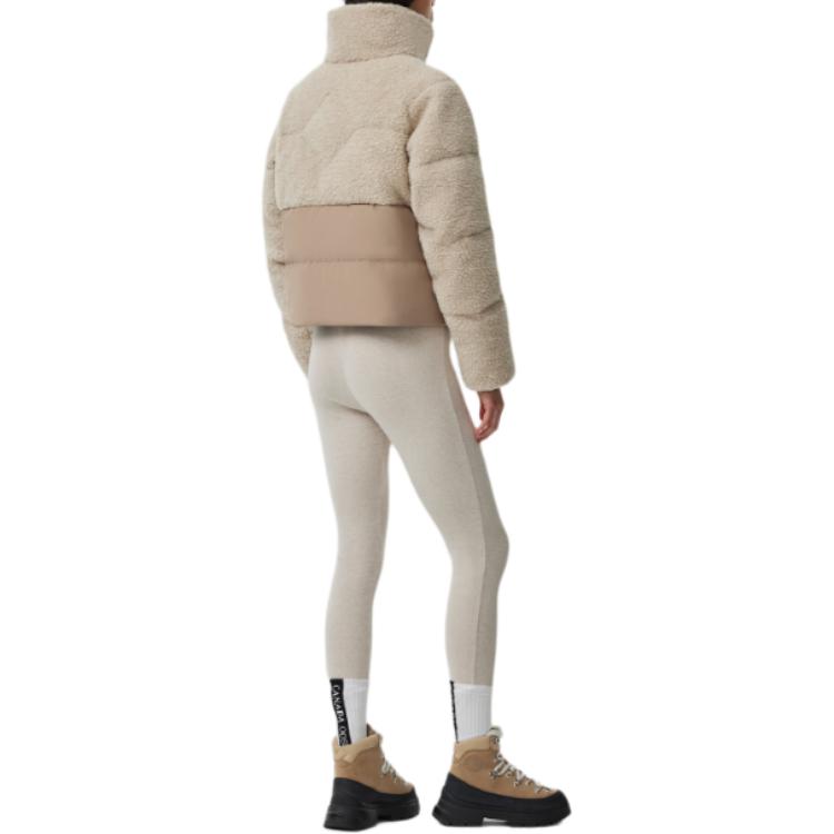 Shop Canada Goose Elora FW24 Short Down Jacket Womens Beige Brown 2609W-1684