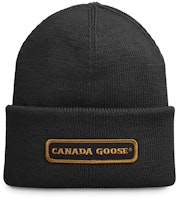 Canada Goose Emblem Rib Wool Knit Beanie for Men 5023M Canada Goose Emblem Rib Wool Knit Beanie for Men 5023M