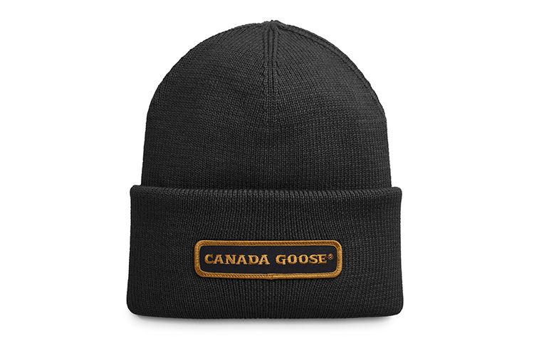 Order Canada Goose Emblem Rib Wool Knit Beanie for Men 5023M