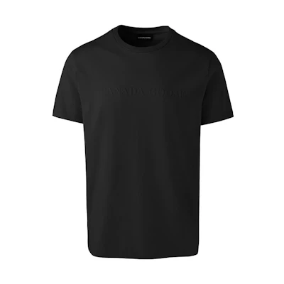 Canada Goose Emersen SS23 Black Crewneck T-Shirt with Logo Print. 1420M-61