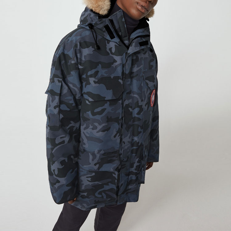 Details for Canada Goose Expedition FW21 Jaket Parka Down Tahan Air Unisex Biru Camo. 4660MP-898