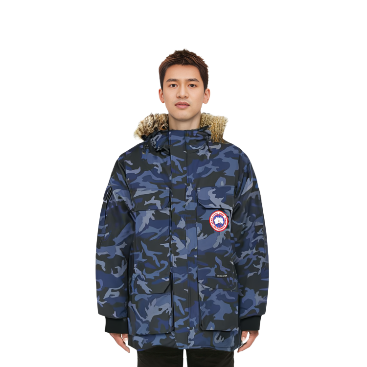 Cheap Canada Goose Expedition FW21 Jaket Parka Down Tahan Air Unisex Biru Camo. 4660MP-898