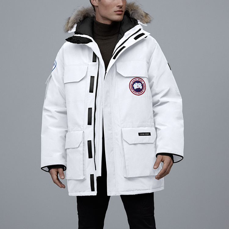 Lookbook Parka Impermeable Unisex Canada Goose Expedition PBI Roja Blanco Chaqueta Invierno 4565MPB-25