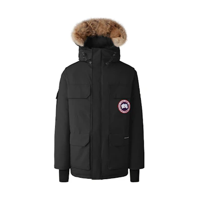 Canada Goose Expedition Red Label Black Parka with Fur - Unisex Fusion Fit 4660MA-61