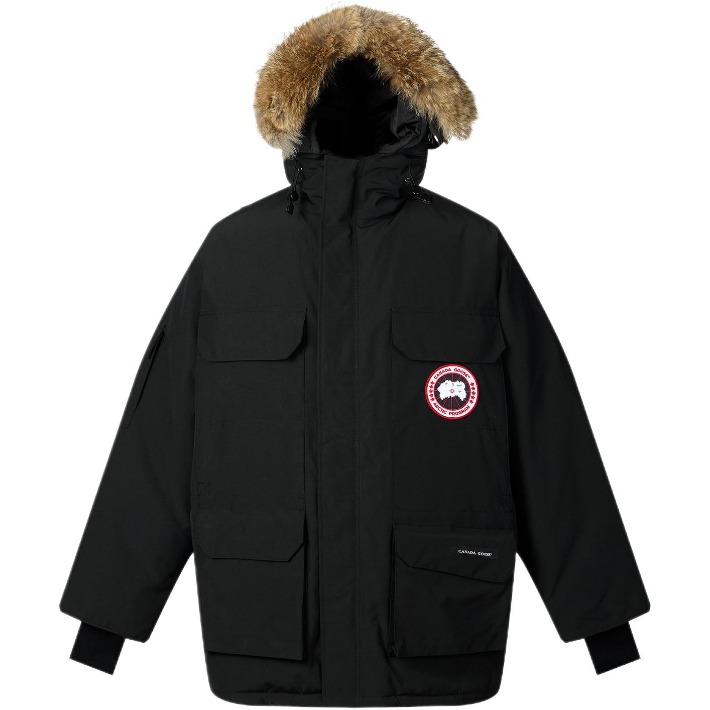 Canada Goose Expedition Red Label Black Parka with Coyote Fur Trim Unisex 4660M-61