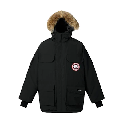 Canada Goose Expedition Red Label Black Parka with Coyote Fur Trim Unisex 4660M-61