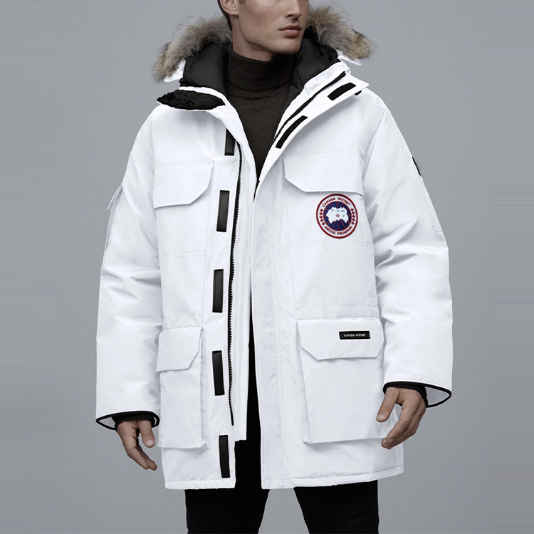 Shop Canada Goose Expedition Red Label Parka White-Unisex Snow-Proof Down Jacket 4660M-433