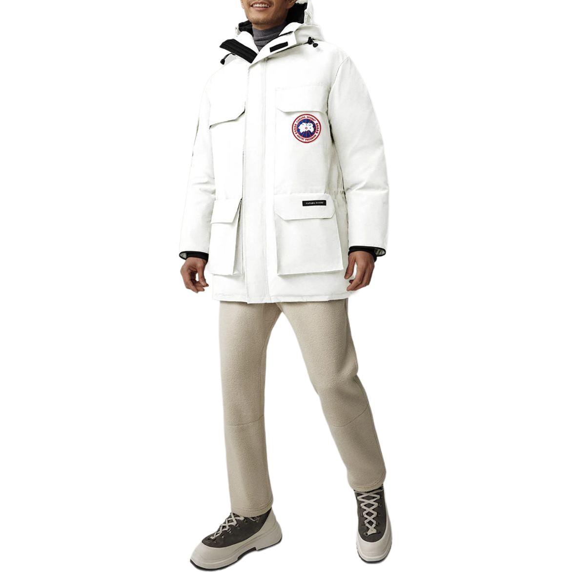 Lookbook Abrigo Unisex Impermeable y Cortavientos Blanco Canada Goose Expedition Red Label. 2051M-433