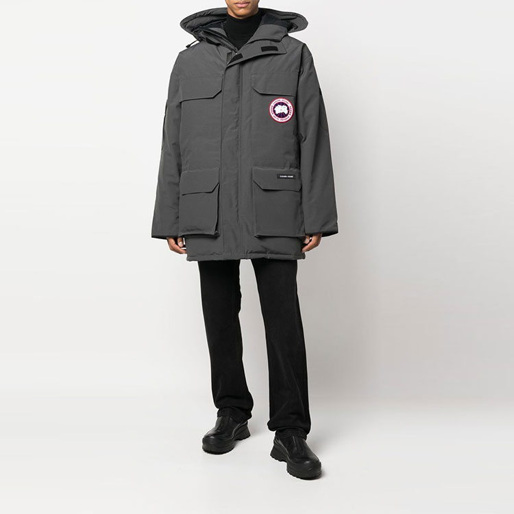 Shop Canada Goose Expedition Series FW22 Snow Mountain Red Label Long Parka Jacket Grey. 2051M-4366
