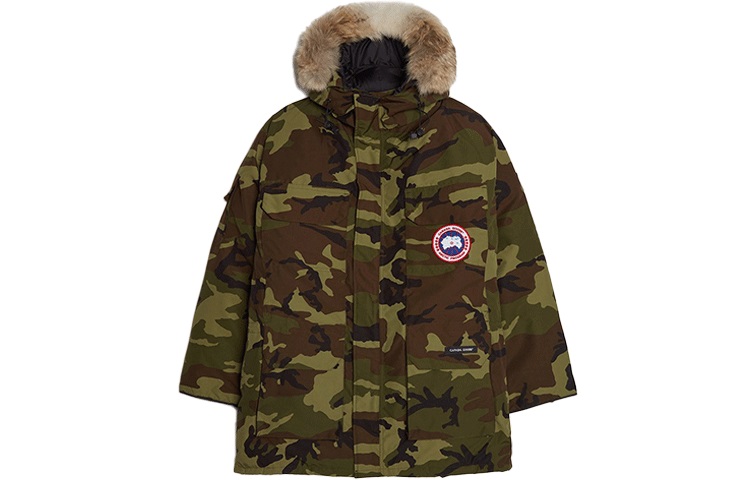 Canada Goose Expedition Series Green Printed Fur Hood Waterproof Parka Jacket Men. 4660MP-316