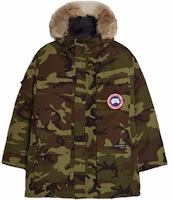 Canada Goose Expedition Series Green Printed Fur Hood Waterproof Parka Jacket Men. 4660MP-316 Canada Goose Expedition Series Green Printed Fur Hood Waterproof Parka Jacket Men. 4660MP-316