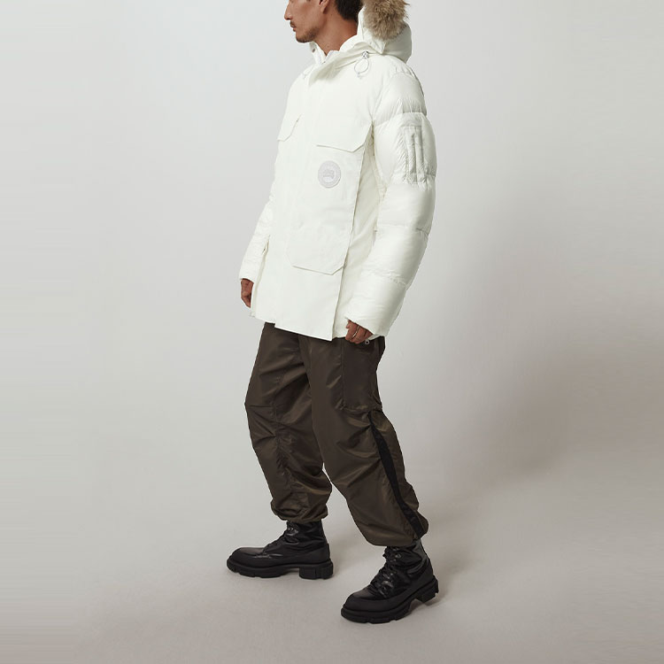 Cheap 加拿大鹅Expedition白标连帽防水大衣男女同款-白色 4660MRF1-99