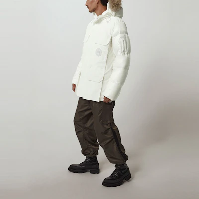 加拿大鹅Expedition白标连帽防水大衣男女同款-白色 4660MRF1-99 Cheap 加拿大鹅Expedition白标连帽防水大衣男女同款-白色 4660MRF1-99