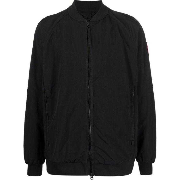 Canada Goose Faber Logo Stand Collar Zip-Up Bomber Jacket Black - 2441M4-961