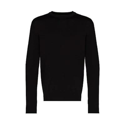Canada Goose FW21 Black Logo Crewneck Wool Sweater 6892M-61
