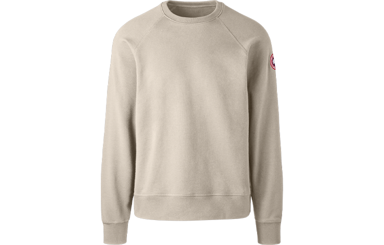 Canada Goose FW21 Huron Logo Crewneck Sweatshirt Khaki 7400M-149