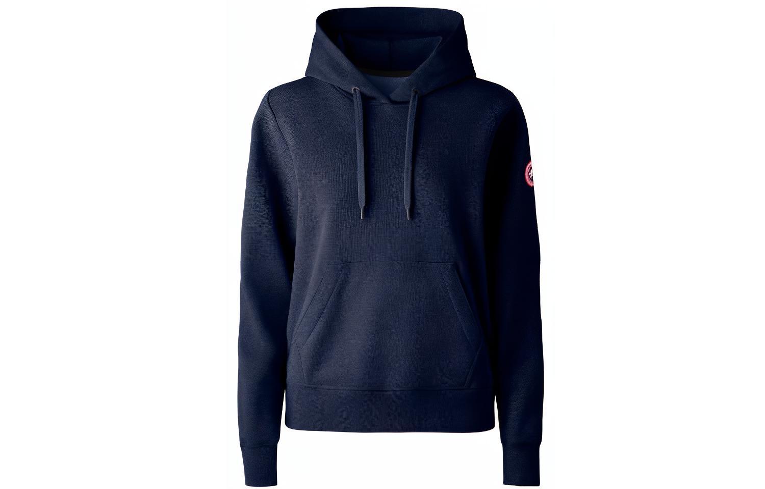 Canada Goose FW21 Huron Logo Pullover Hoodie Blue 7403M-63