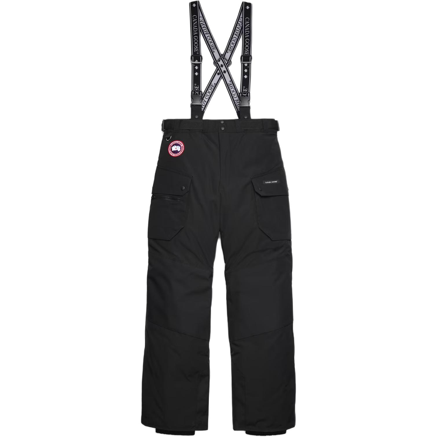 Canada Goose FW21 Tundra Logo Workwear Bib Pants Black Menswear. 4811M61