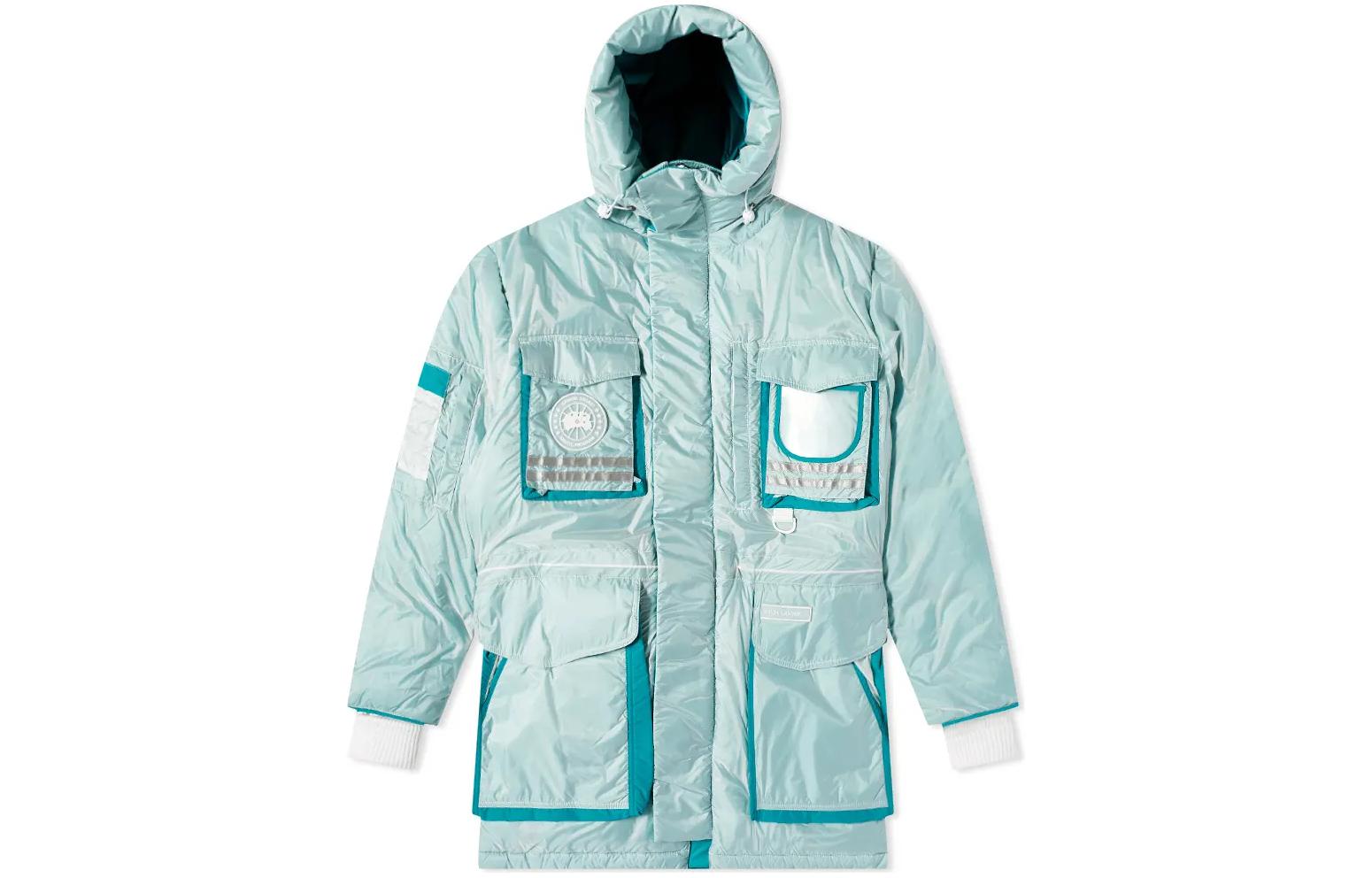 Canada Goose FW22  Blue Hooded Down Jacket with Logo Patch Large Pockets 9505UX1-204 圖 2