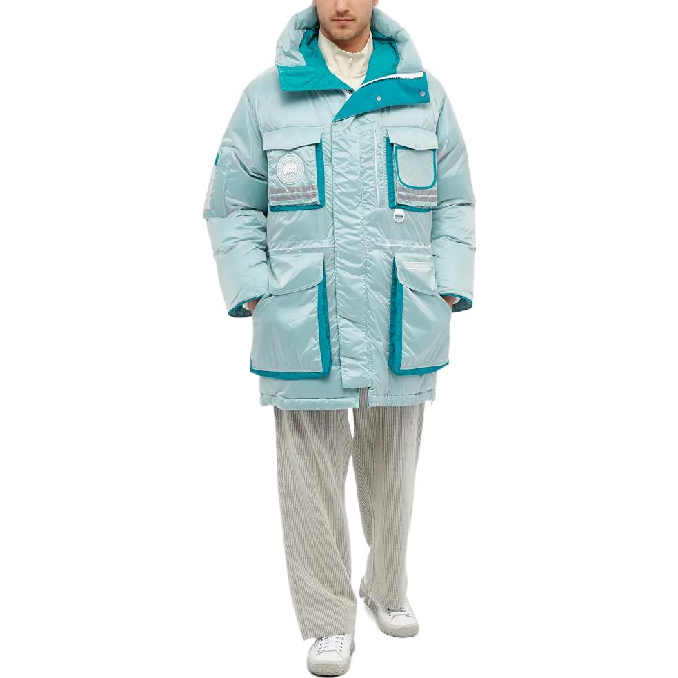 Canada Goose FW22  Blue Hooded Down Jacket with Logo Patch Large Pockets 9505UX1-204 圖 3