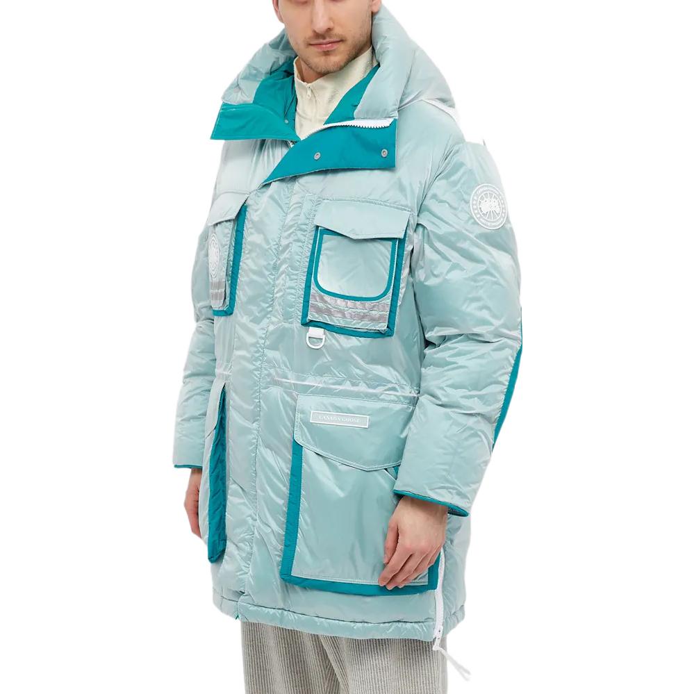 Canada Goose FW22  Blue Hooded Down Jacket with Logo Patch Large Pockets 9505UX1-204 圖 5