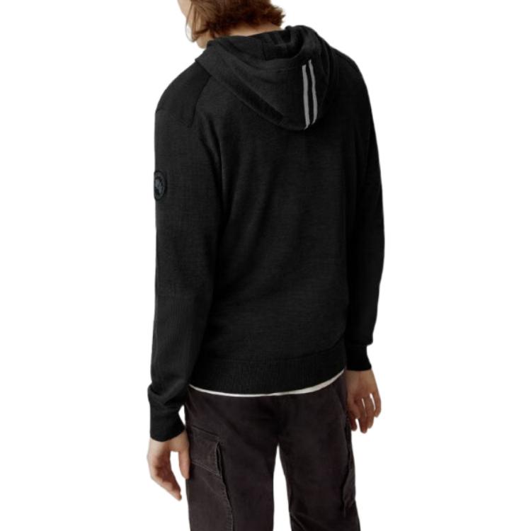 Shop Canada Goose FW22 Amherst Black Hoodie  Casual Solid Logo Pullover. 7000MB-61