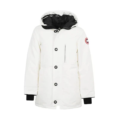 Canada Goose FW22 Chateau Logo Patch Zip-Up Down Jacket Polaris White 2053M-433