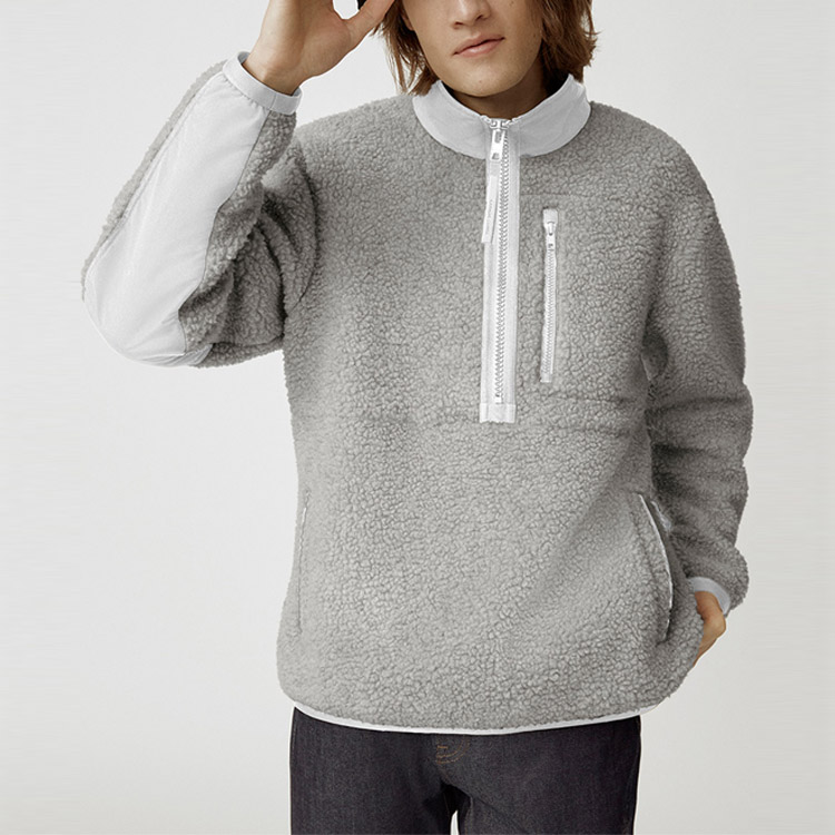 Lookbook Canada Goose FW22 Colorblock Half-Zip Pullover Sweatshirt Pria Beige 7053M2-99