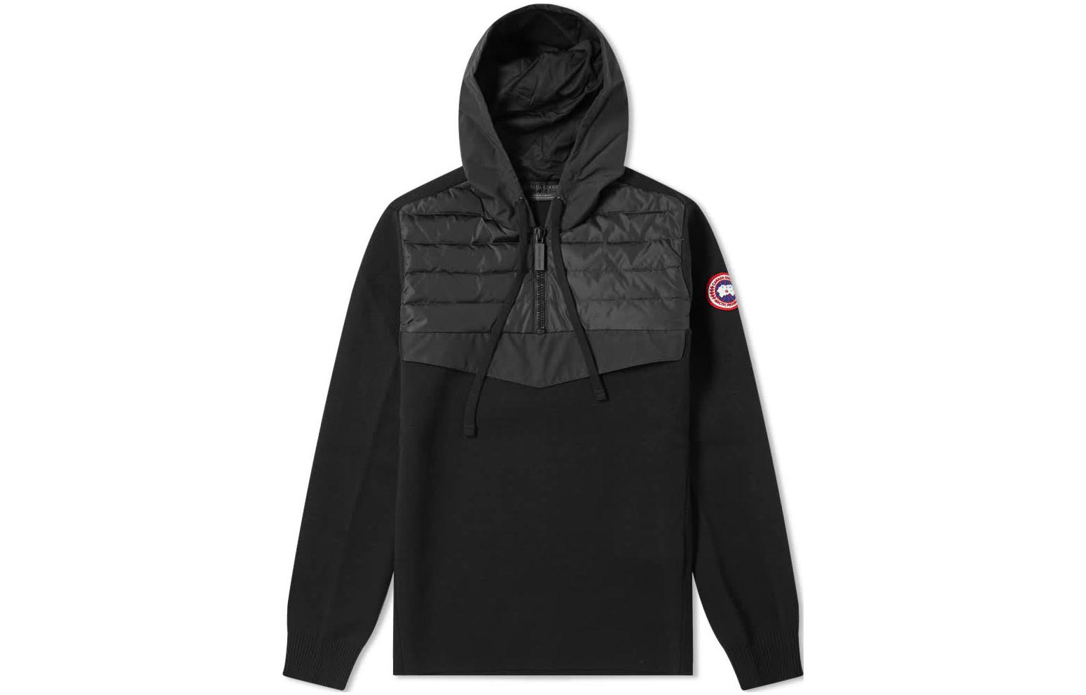 Canada Goose FW22 Half-Zip Hoodie Black with Logo Patch 7009M-61