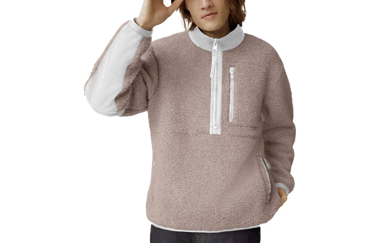 Order Canada Goose FW22 Half-Zip Pullover Sweatshirt Pria Abu Beige. 7053M2-149