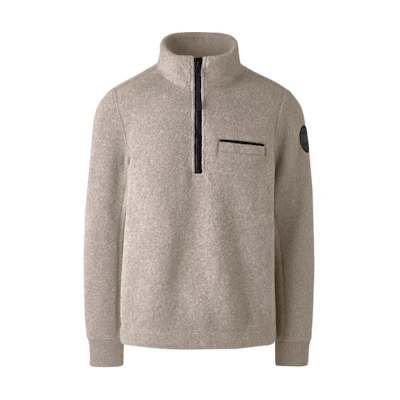 Canada Goose FW22 Lawson Black Label 1/4 Zip Fleece Jacket Grey/Tan Mens 7055MB-149