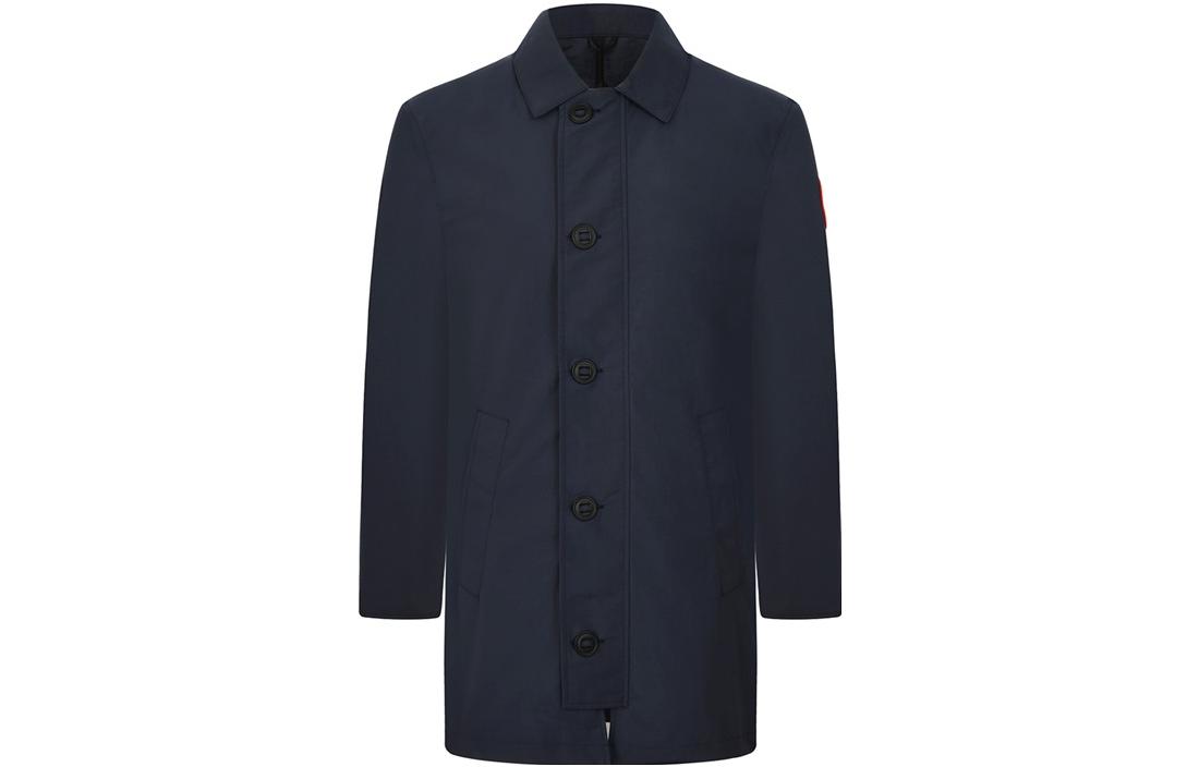 Canada Goose FW22 Polar Blue Mid-Length Jacket with Logo Patch for Men 2407M-732