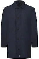 Canada Goose FW22 Polar Blue Mid-Length Jacket with Logo Patch for Men 2407M-732 Canada Goose FW22 Polar Blue Mid-Length Jacket with Logo Patch for Men 2407M-732