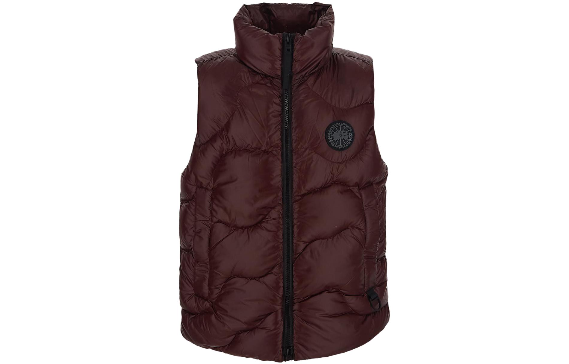 Canada Goose FW23 Brown Solid Stand Collar Loose Thick Sleeveless Jacket 2616MB2218