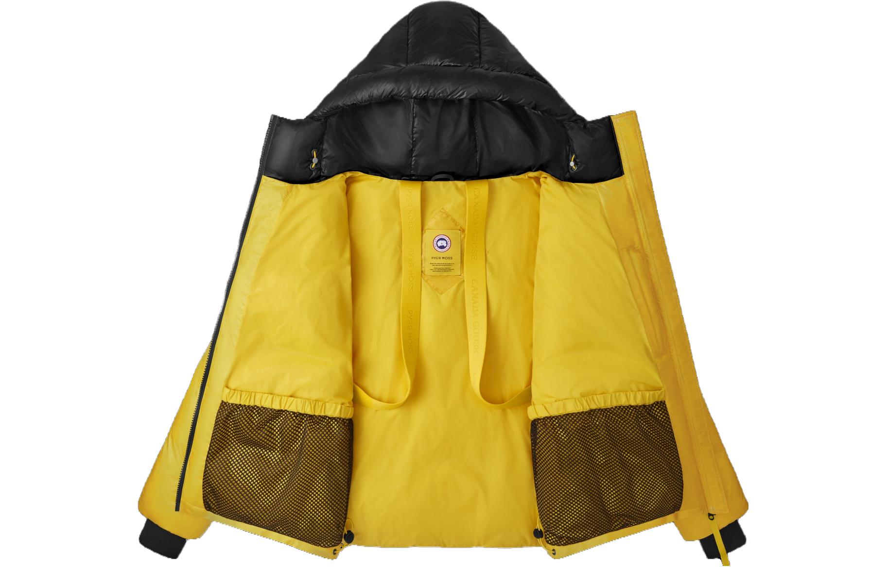 Lookbook 加拿大鵝 FW23 CG 圖章拼色連帽羽絨外套 黃色 男女款 1122MPM-1391