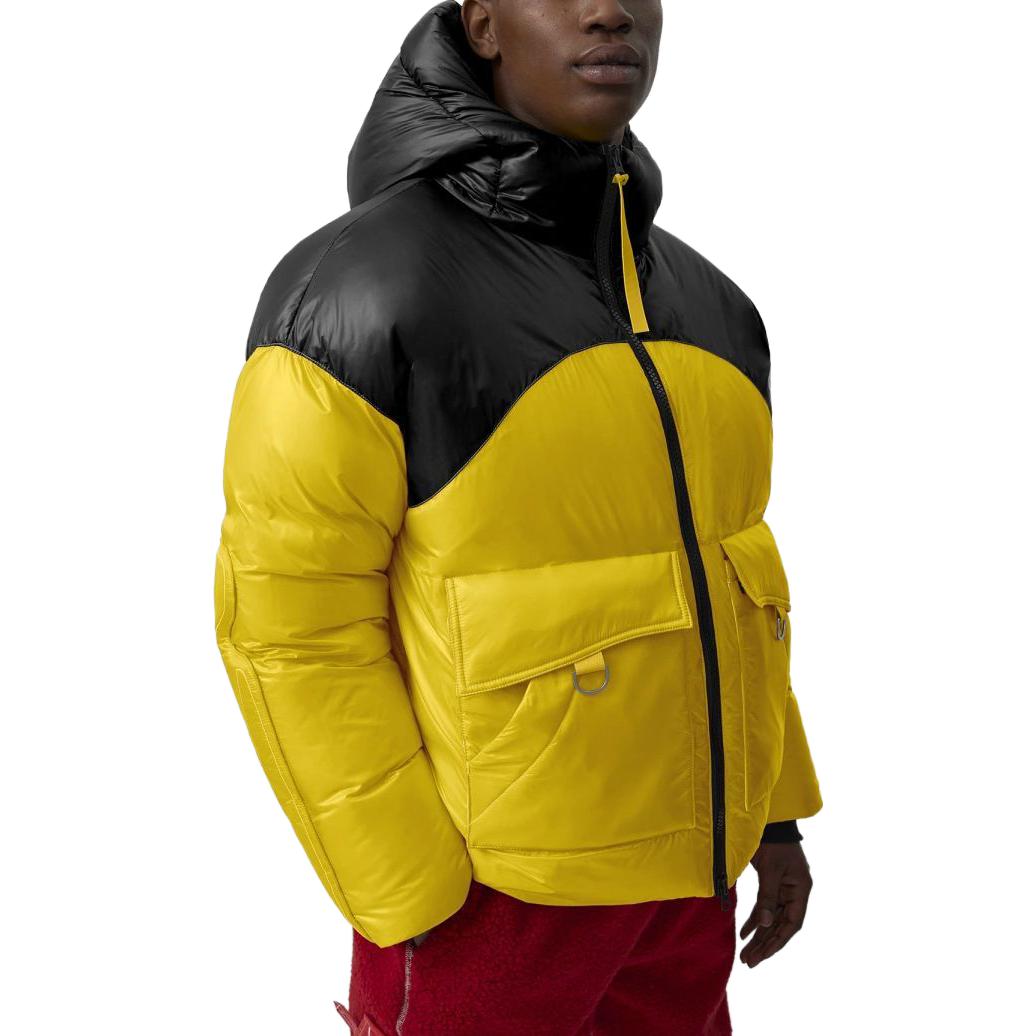 Purchase 加拿大鵝 FW23 CG 圖章拼色連帽羽絨外套 黃色 男女款 1122MPM-1391
