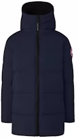 Canada Goose FW23 Lawrence Puffer Hooded Mid-Length Down Jacket Blue Mens. 2801M-63 Canada Goose FW23 Lawrence Puffer Hooded Mid-Length Down Jacket Blue Mens. 2801M-63