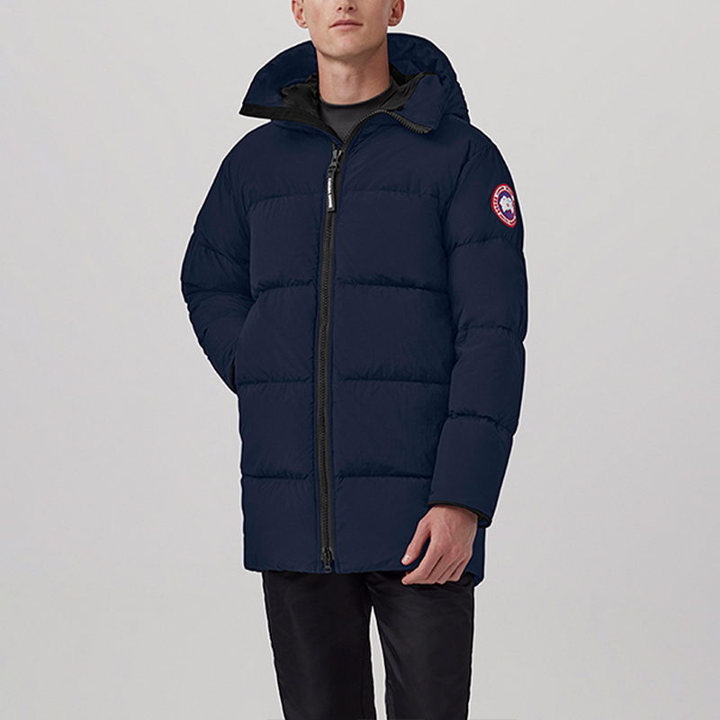 Lookbook Canada Goose FW23 Chaqueta Azul Hombre Lawrence Puffer Capucha Pluma Mid-Length. 2801M-63