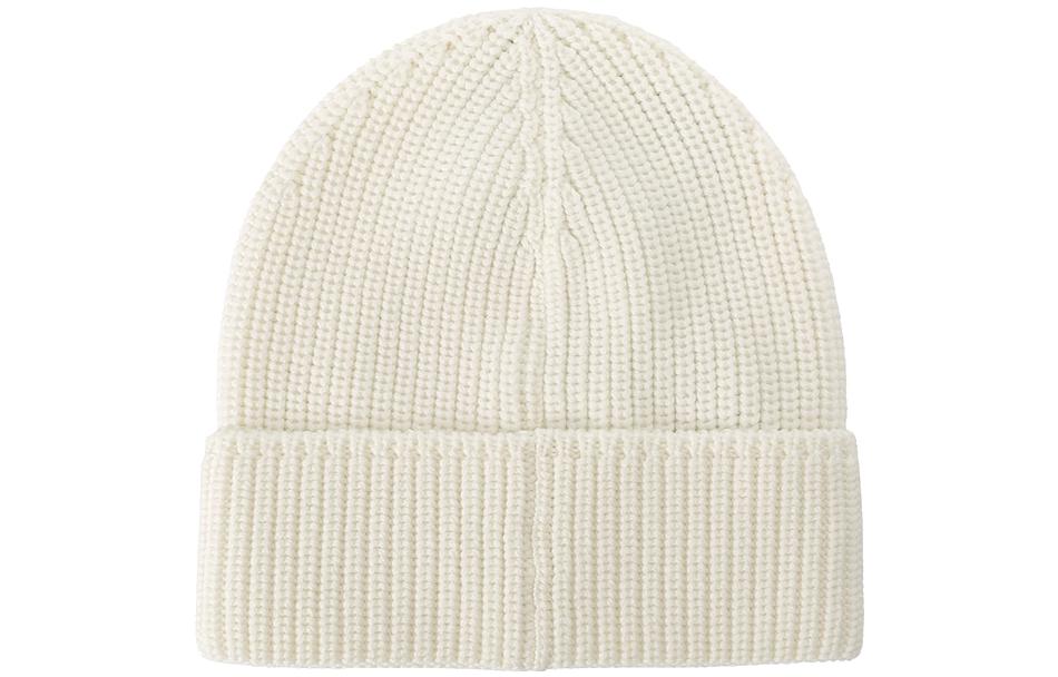 Sizing Canada Goose FW23 Logo Embroidered Ribbed Toque Wool Beanie Unisex - Off White. 5026M-467