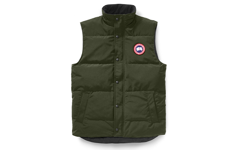 Canada Goose Garson Red Logo Puffer Vest Unisex Army Green 4151M-49
