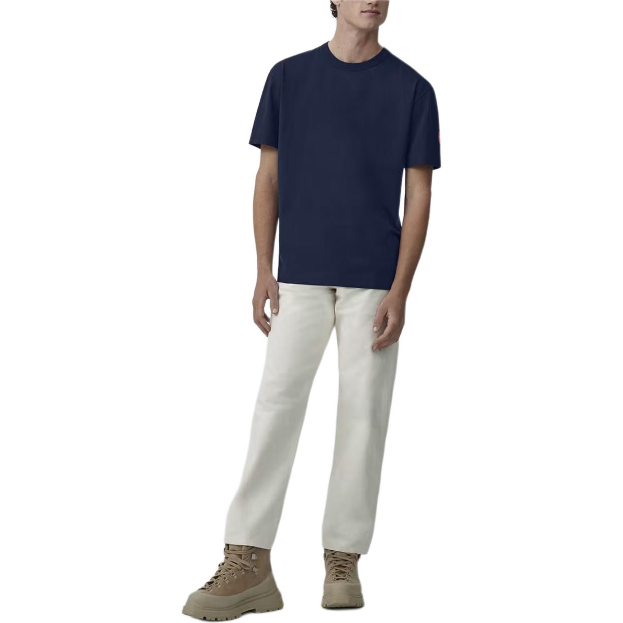 Shop Canada Goose Gladstone Solid Color Slim Fit Crew Neck T-Shirt Navy 1401M-63