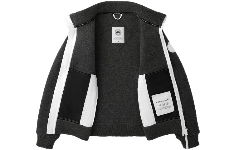 Lookbook 加拿大鹅 Humanature 深灰色全拉链羊毛抓绒夹克 7049M1-211