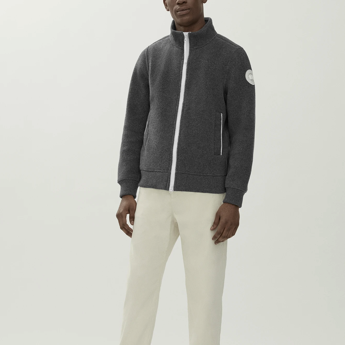 Shop 加拿大鹅 Humanature 深灰色全拉链羊毛抓绒夹克 7049M1-211