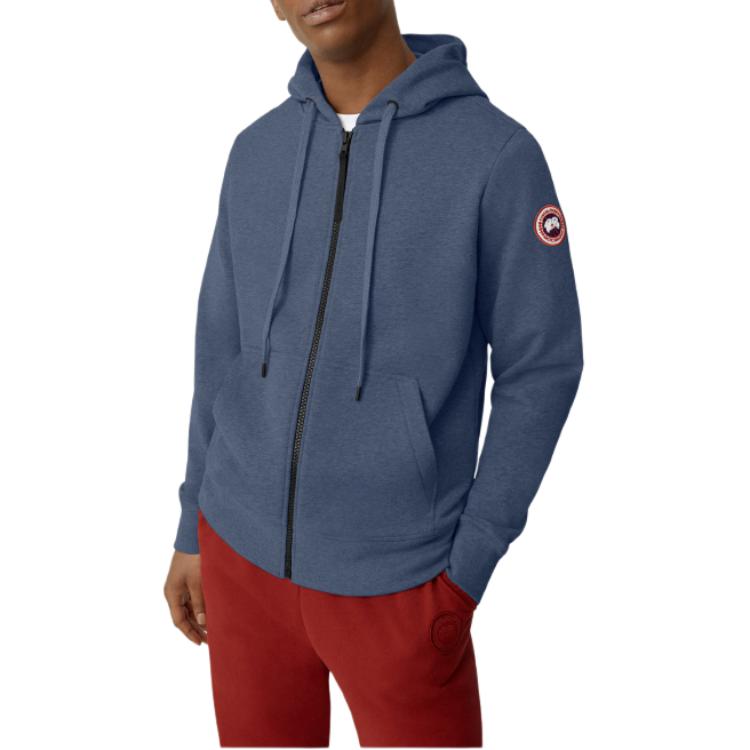 Canada Goose Huron Black Label Full-Zip Hoodie Lightweight Jacket Men’s Blue. 7401M-222