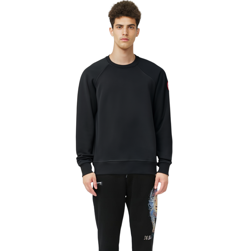 Sizing Canada Goose Huron FW21 Logo Crewneck Sweatshirt Hitam. 7400M-61