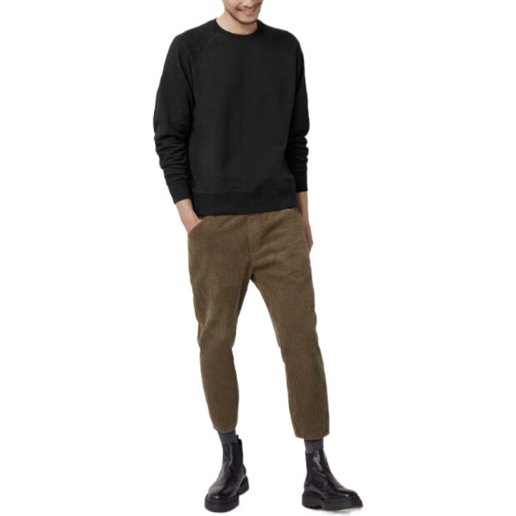 Lookbook Canada Goose Huron FW22 Black Label Crewneck Sweatshirt Lelaki Hitam 7400MB-61