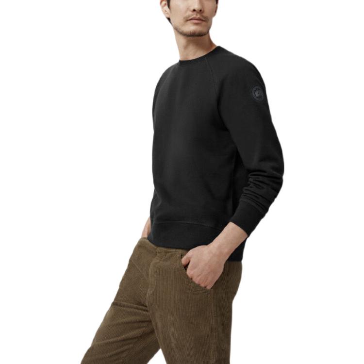 Purchase Canada Goose Huron FW22 Black Label Crewneck Sweatshirt Lelaki Hitam 7400MB-61